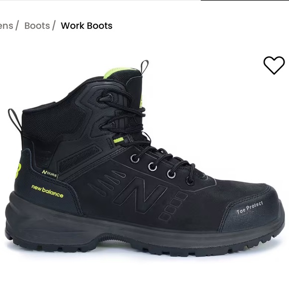 New Balance Other - New Balance Men’s Safety Toe Work Boots Black Green Safety Toe Size 12 Lace-Up